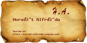 Horvát Alfréda névjegykártya